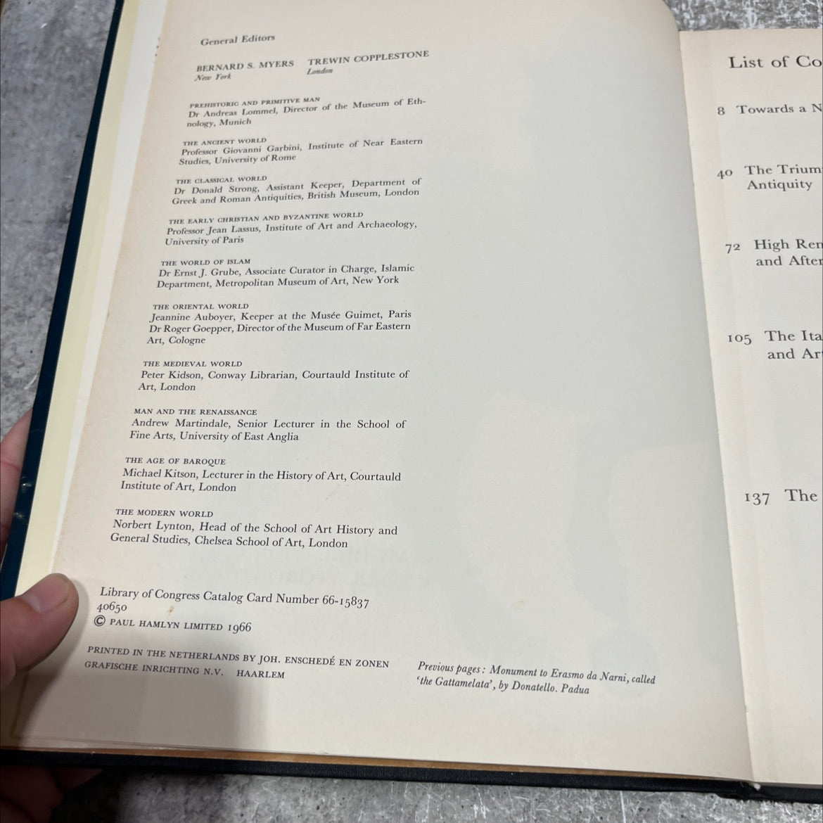 landmarks of the world's art man and the renaissance book, by andrew martindale, 1966 Hardcover image 3