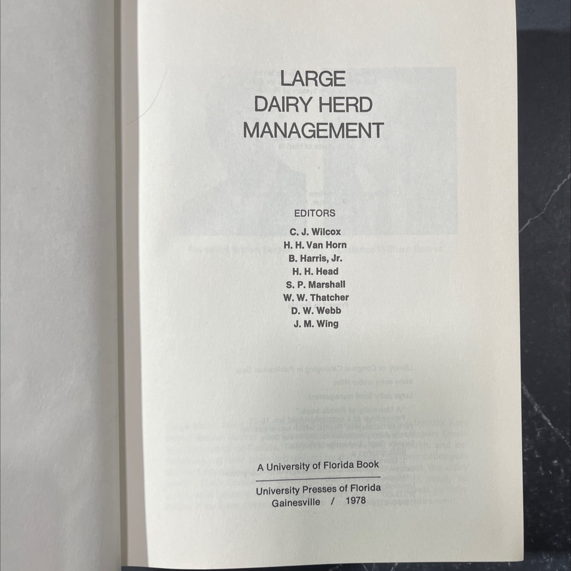 large dairy herd management book, by C. J. Wilcox, H. H. Van Horn, B. Harris, Jr., H. H. Head, S. P. Marshall, W. W. image 2