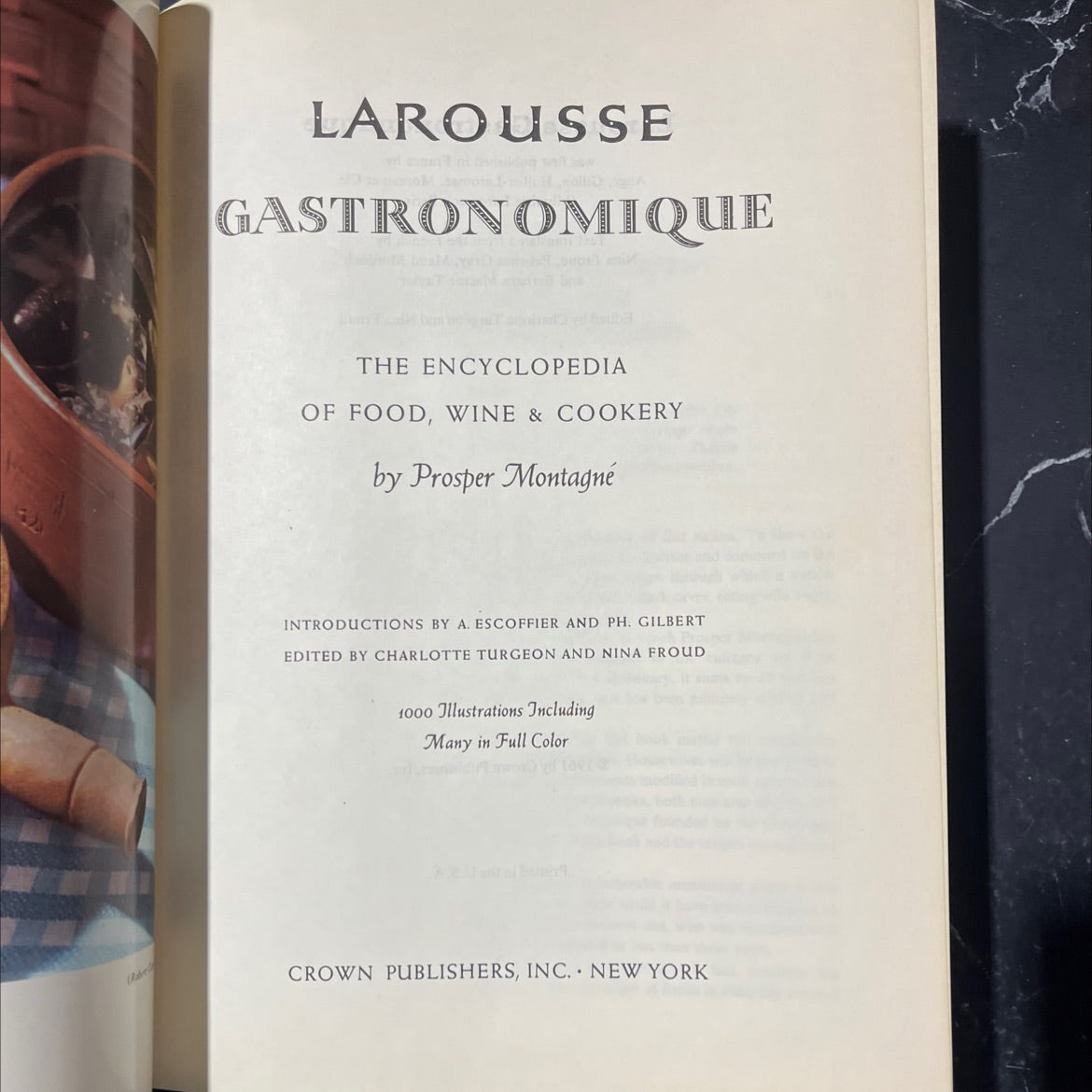 larousse gastronomique the encyclopedia of food, wine & cookery book, by prosper montagné, 1961 Hardcover image 2