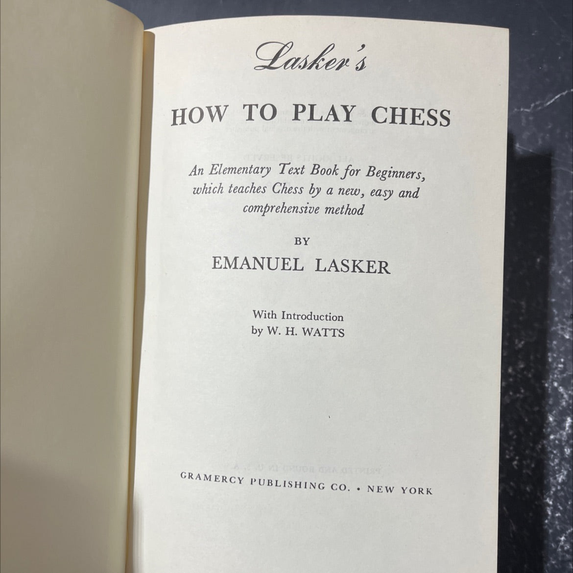 lasker's how to play chess an elementary text book for beginners book, by emanuel lasker, 1970 Hardcover image 2