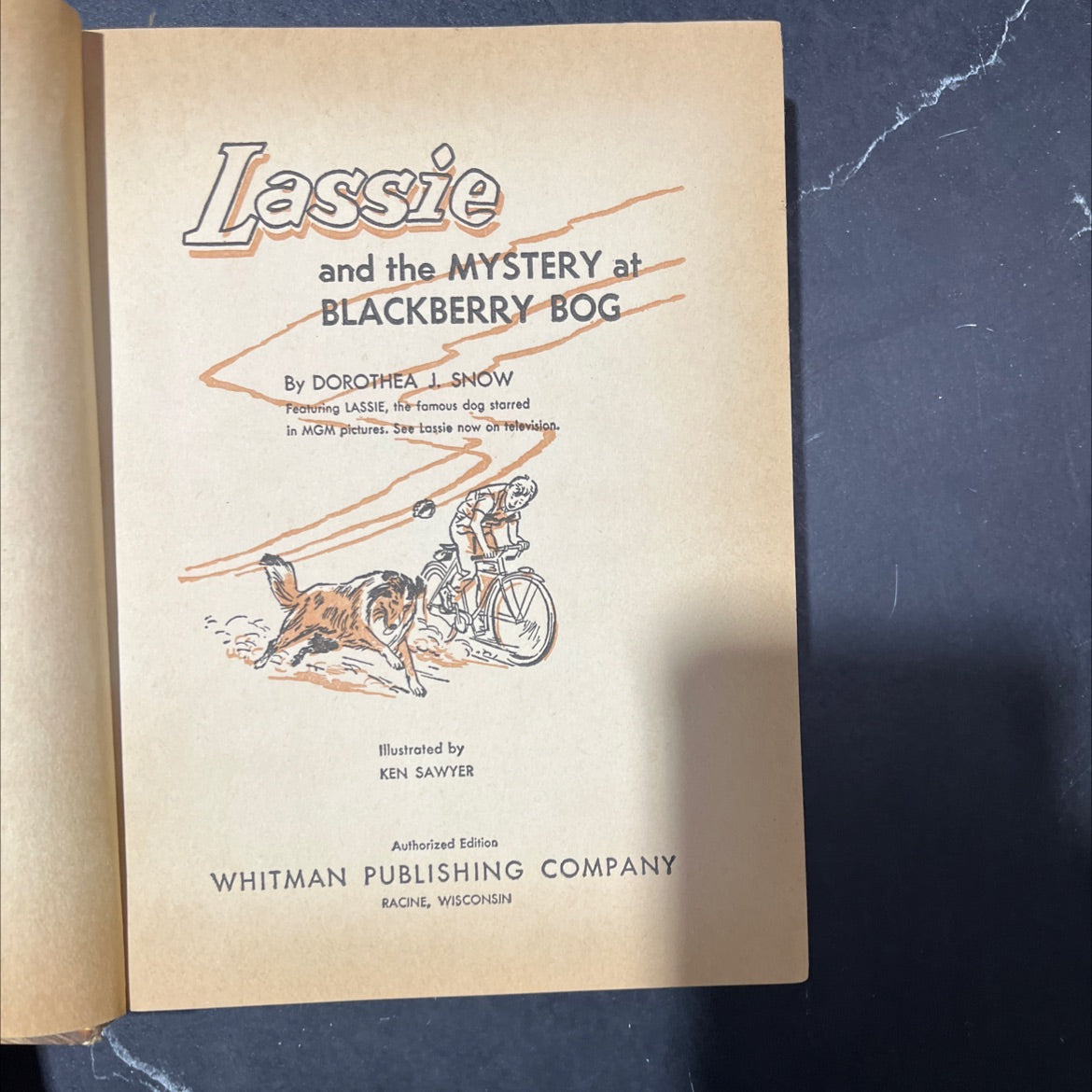 lassie and the mystery at blackberry bog book, by dorothea j. snow, 1956 Hardcover image 2