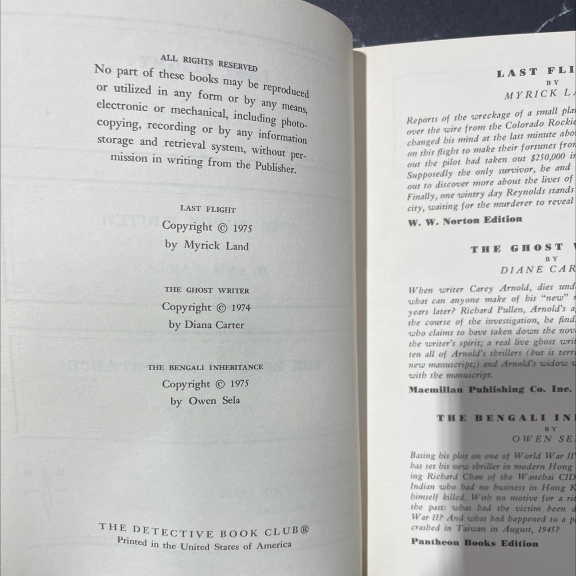 last flight book, by myrick land, 1975 Hardcover image 3