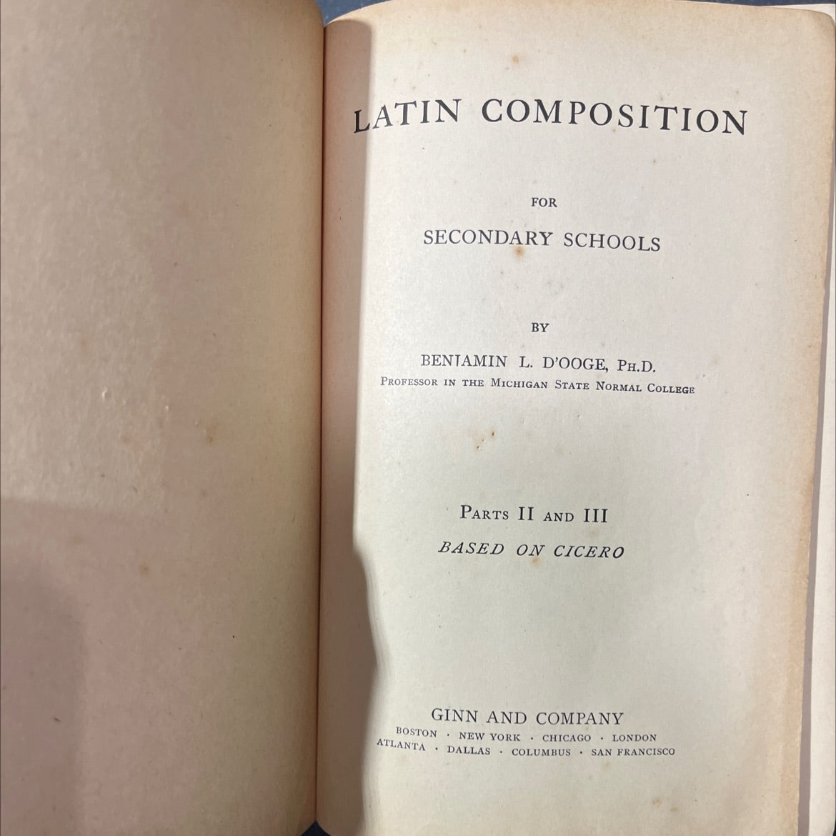 latin composition for secondary schools book, by benjamin l. d'ooge, 1905 Hardcover image 2