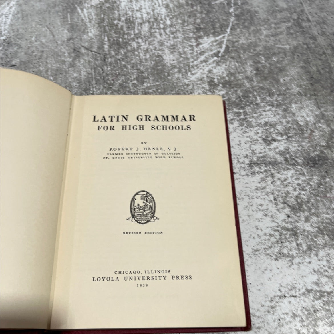 latin grammar for high schools book, by robert j. henle, 1939 Hardcover image 2