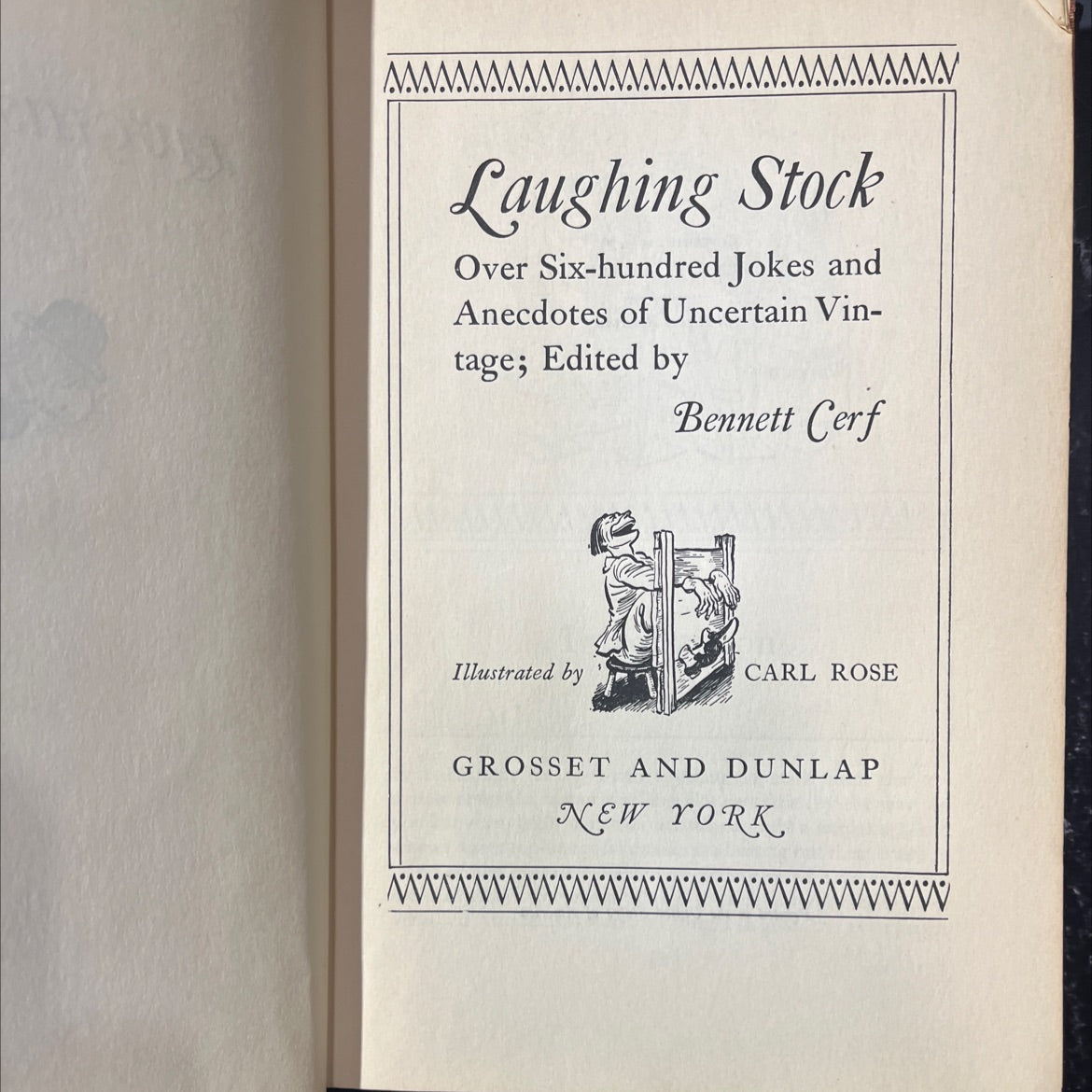 laughing stock over six-hundred jokes and anecdotes of uncertain vintage book, by bennett cerf, 1945 Hardcover image 2