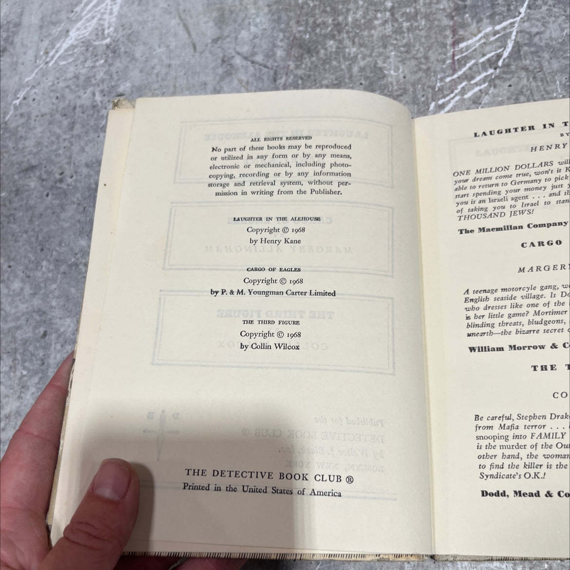 laughter in the alehouse book, by Henry Kane, 1968 Hardcover image 3