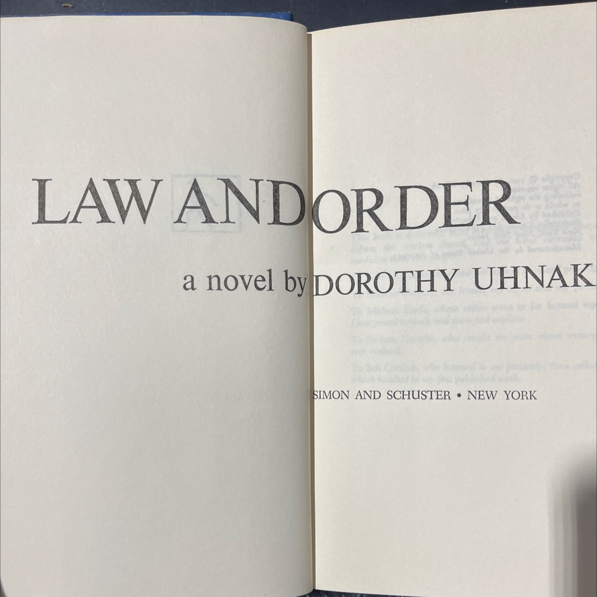 law and order book, by dorothy uhnak, 1973 Hardcover image 2