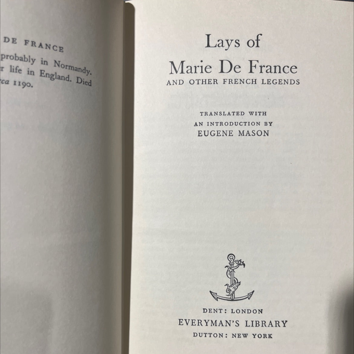 lays of marie de france and other french legends book, by marie de france, 1964 Hardcover image 2