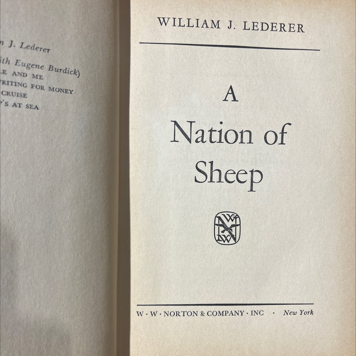 le and me book, by william j. lederer, 1961 Hardcover image 2
