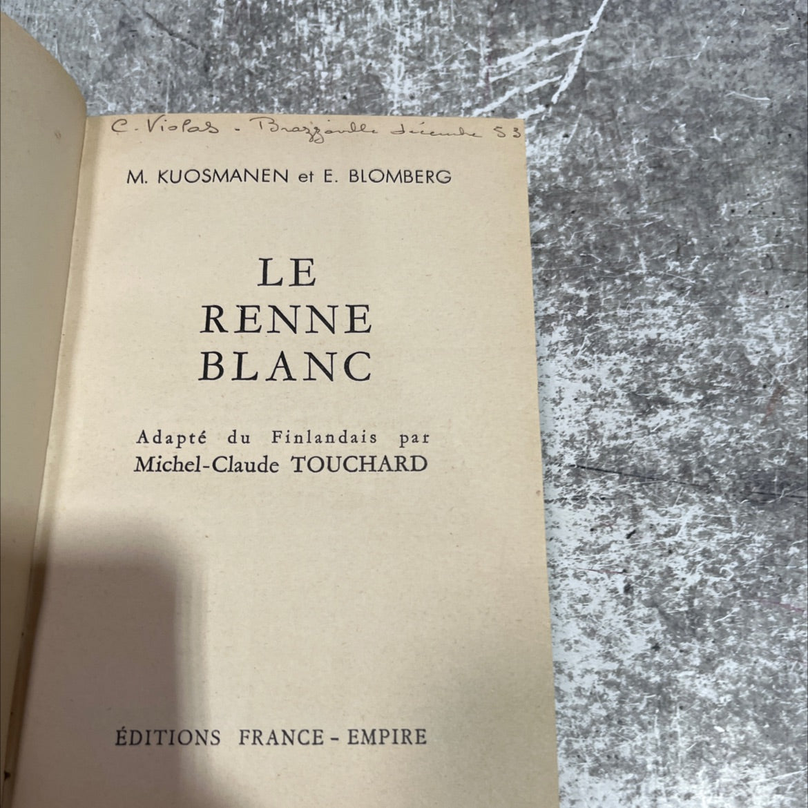 le renne blanc book, by c. violas brazzändle, 1953 Leather image 2