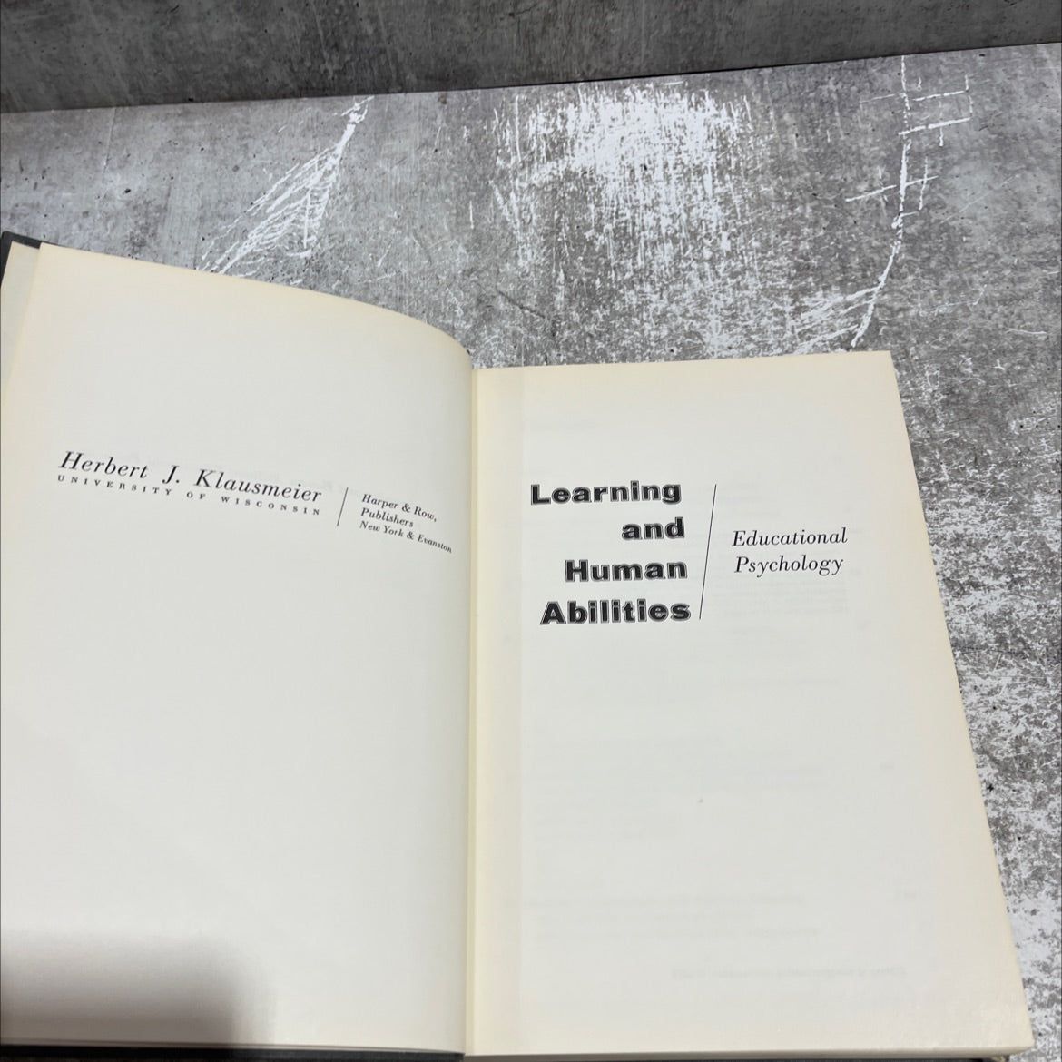 learning and human abilities: educational psychology book, by Herbert J. Klausmeier, 1961 Hardcover image 2