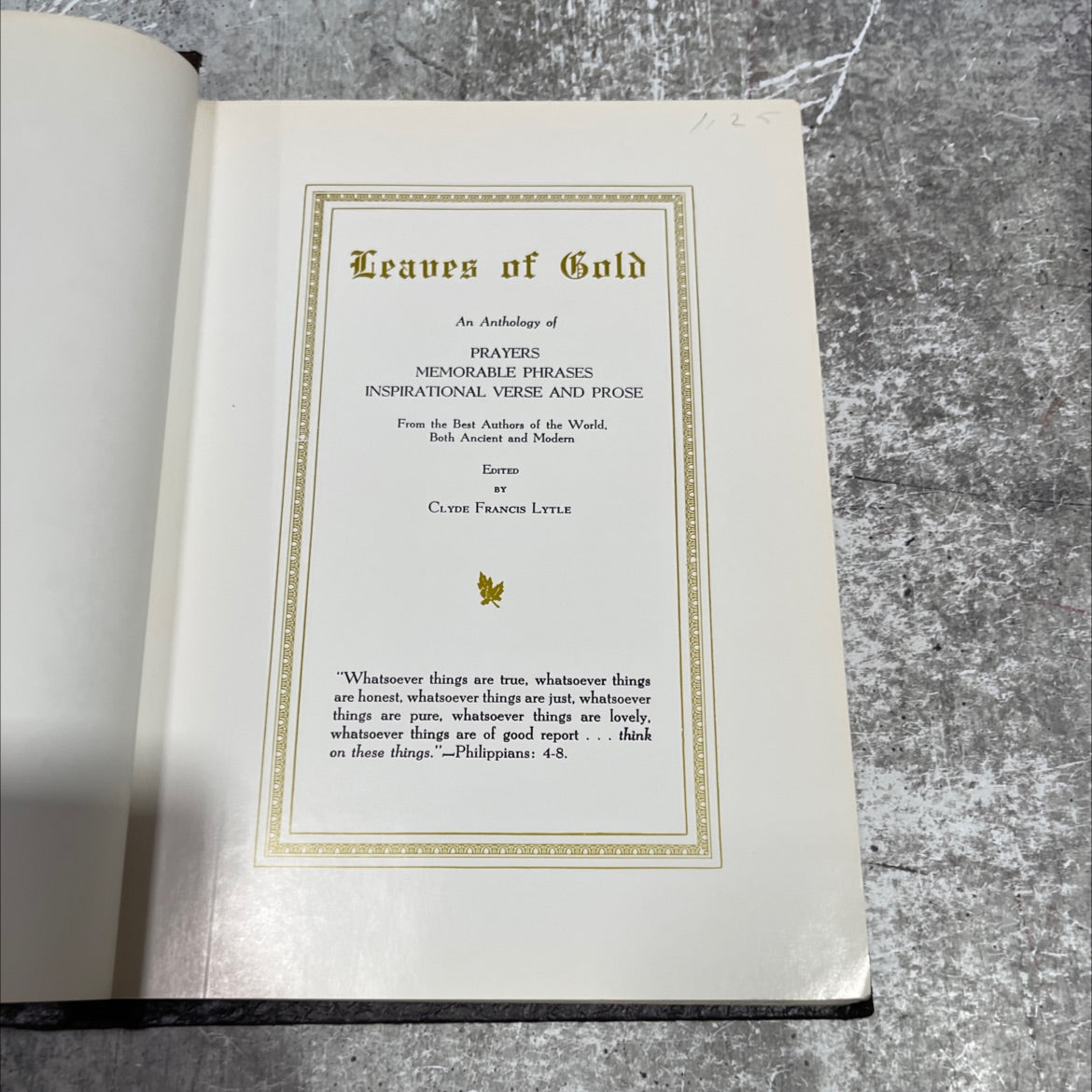 leaves of gold an anthology of prayers memorable phrases inspirational verse and prose from the best authors of the image 2