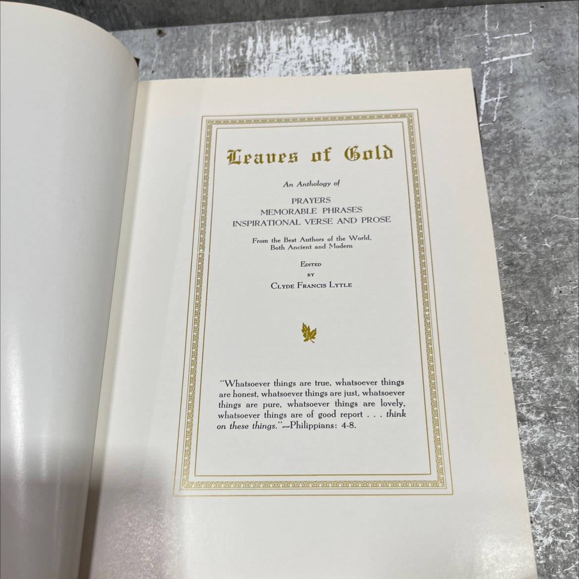 leaves of gold an anthology of prayers memorable phrases inspirational verse and prose from the best authors of the image 2