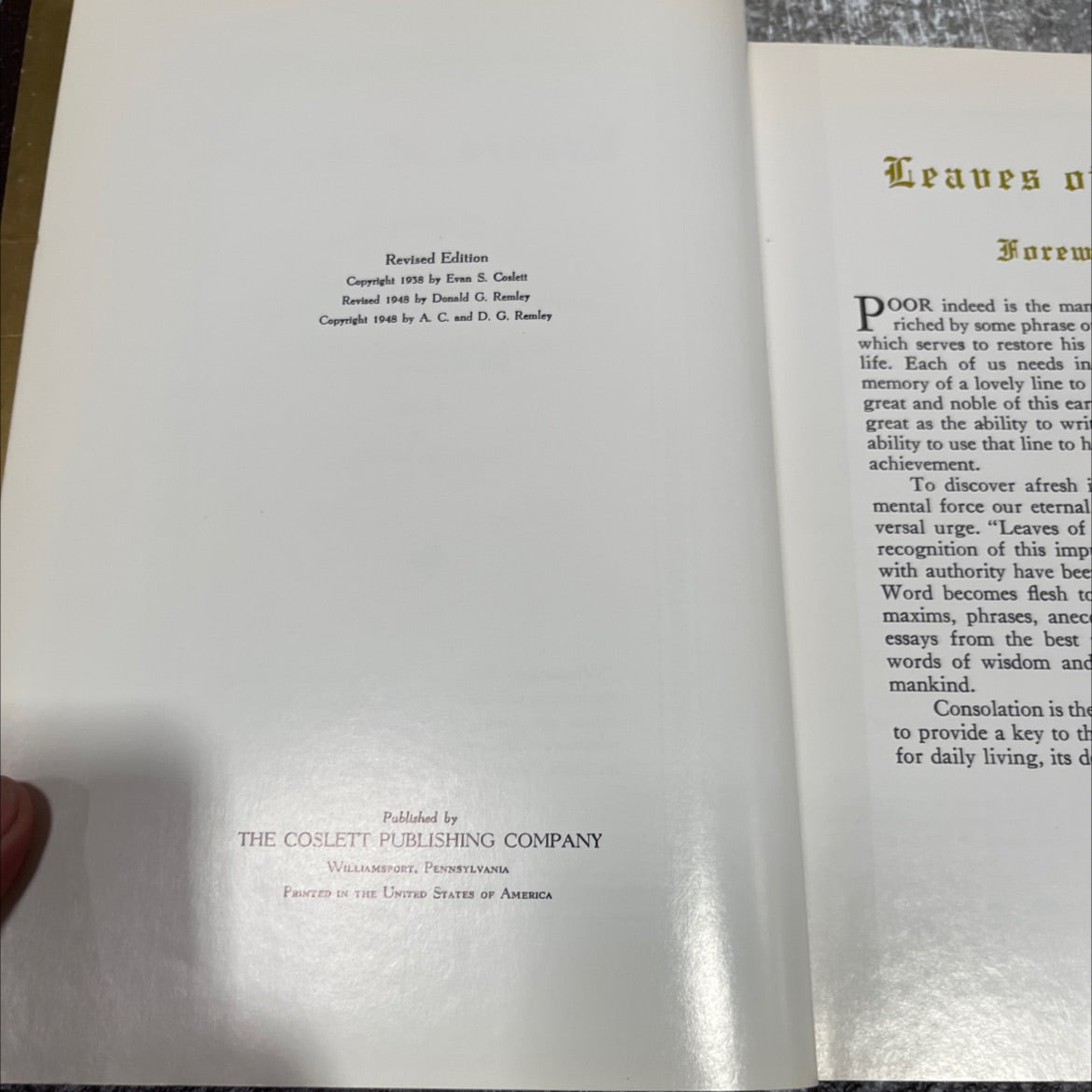 leaves of gold an anthology of prayers memorable phrases inspirational verse and prose from the best authors of the image 3