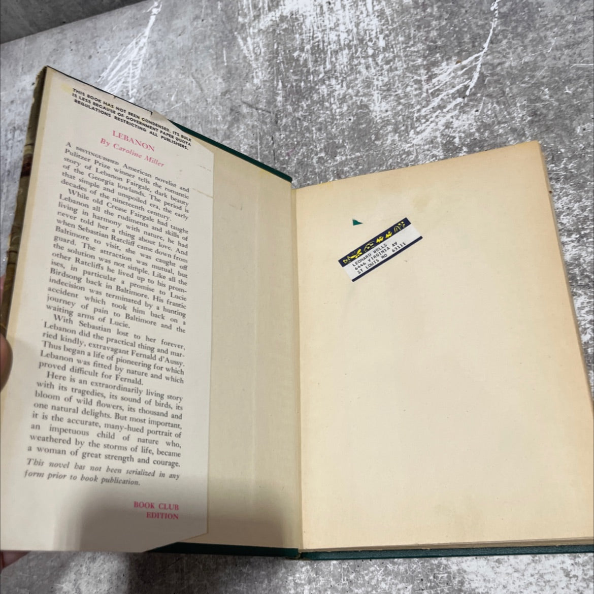 lebanon book, by caroline miller, 1944 Hardcover image 4