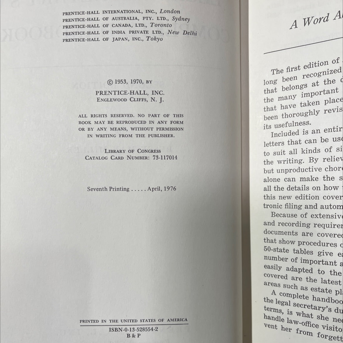 legal secretary's complete handbook book, by besse may miller, 1970 Hardcover image 3