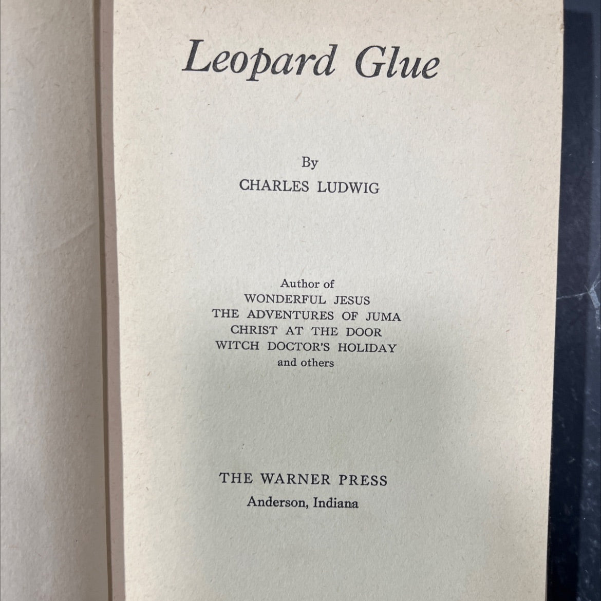 leopard glue book, by charles ludwig, 1946 Hardcover image 2