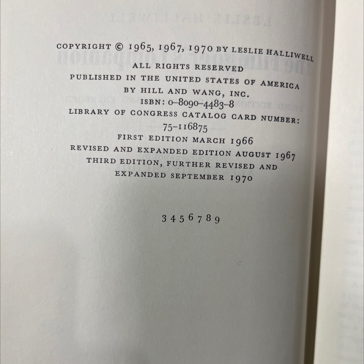 leslie halliwell the filmgoer's companion book, by leslie halliwell, 1970 Hardcover image 3