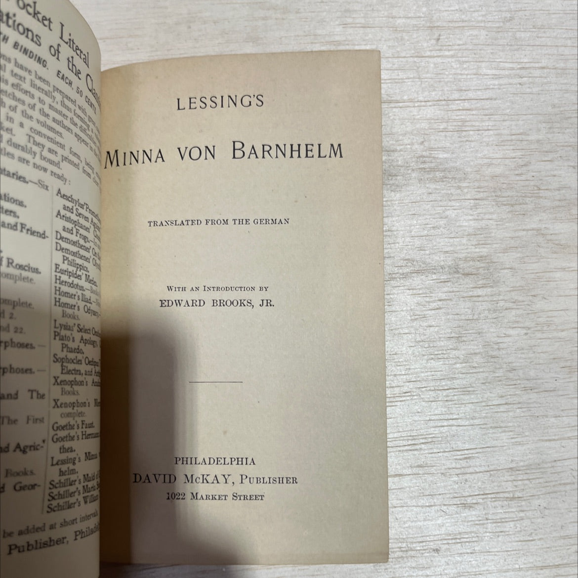 lessing's minna von barnhelm book, by gotthold ephraim lessing, 1899 Hardcover image 2