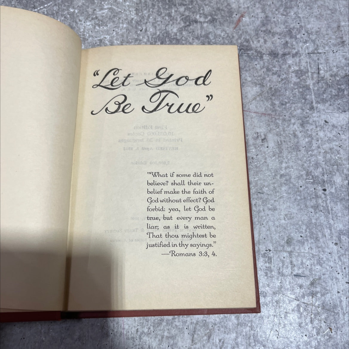 let god be true book, by unknown, 1952 Hardcover image 2