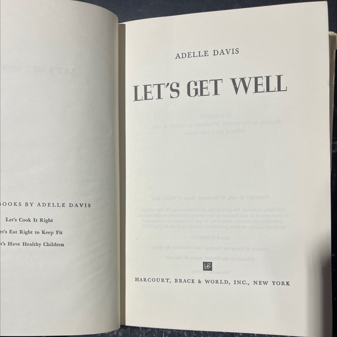 let's get well book, by adelle davis, 1965 Hardcover image 2