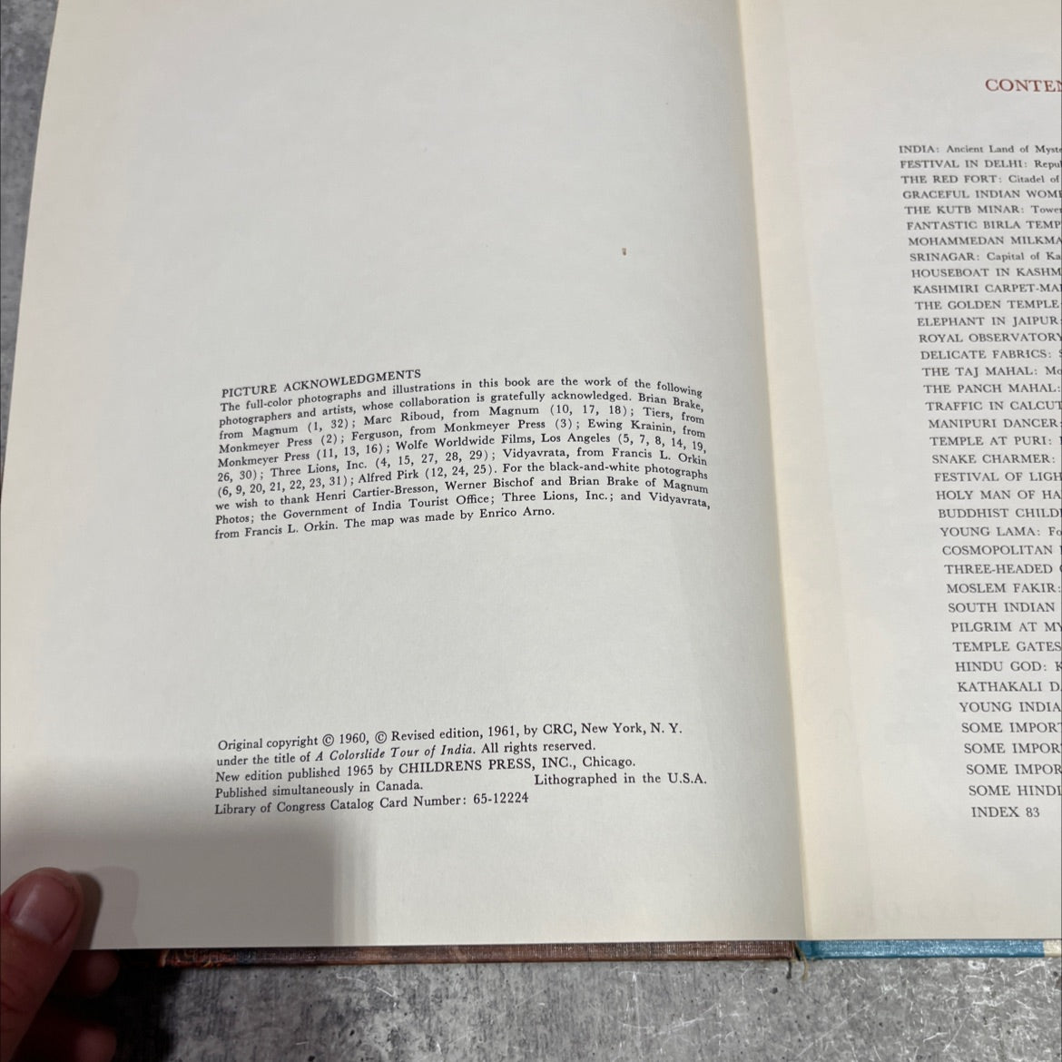 let's travel in india book, by darlene geis, 1965 Hardcover image 3