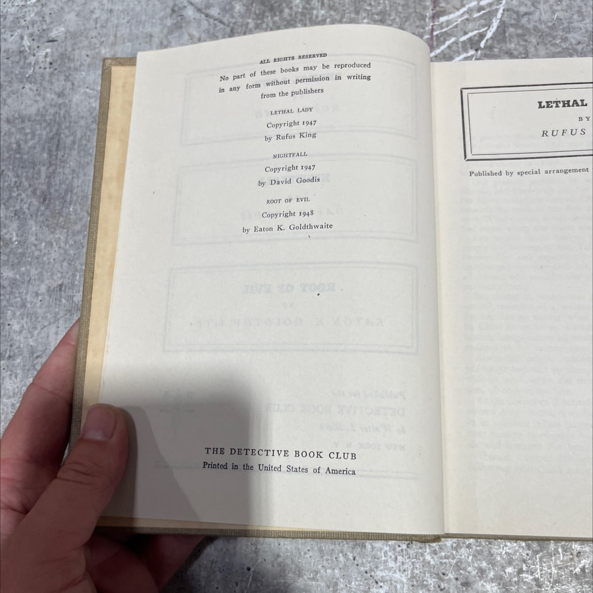 lethal lady book, by Rufus King, 1947 Hardcover image 3