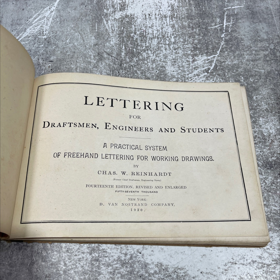 lettering for draftsmen, engineers and students book, by chas. w. reinhardt, 1920 Hardcover image 2