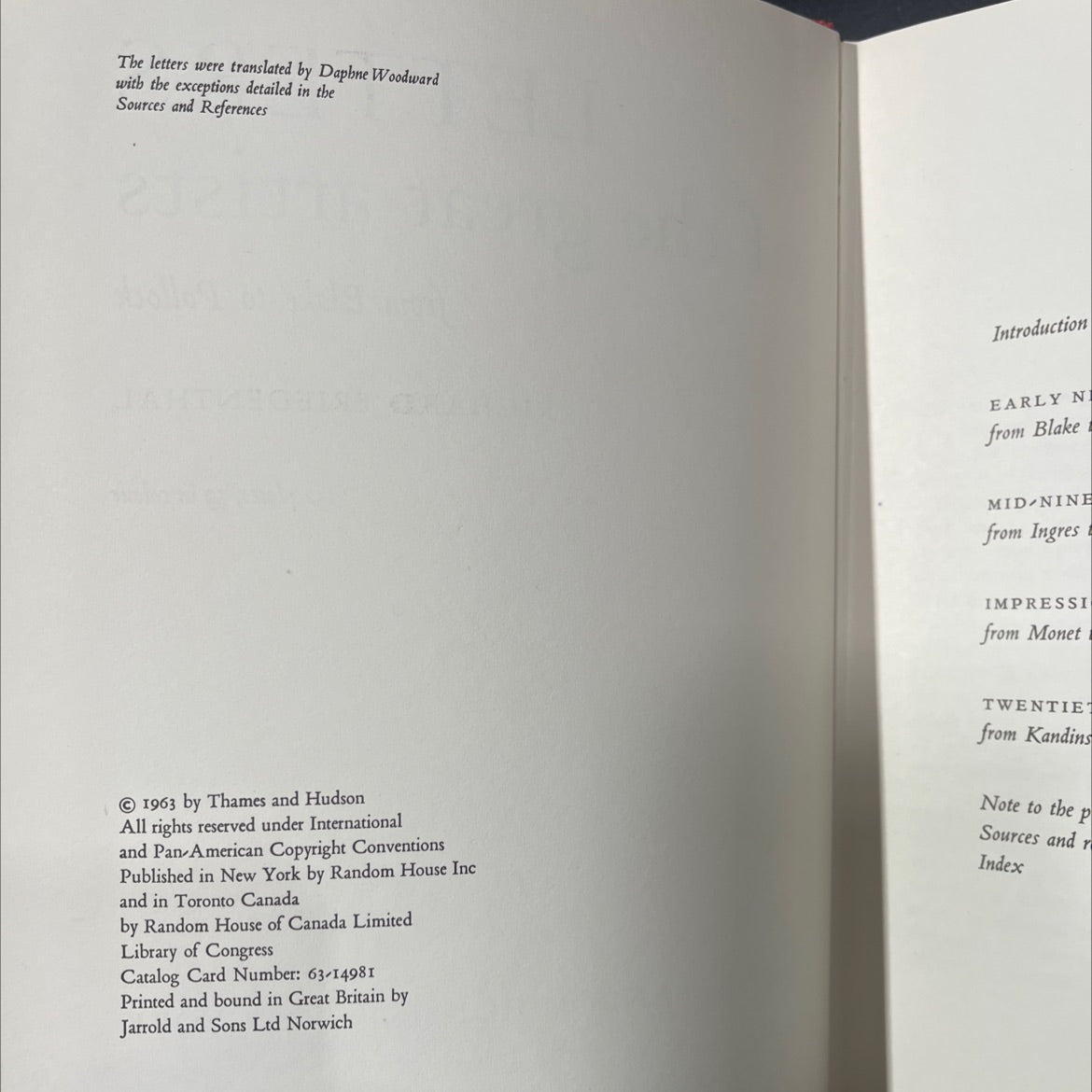 letters from great artists from blake to pollock book, by richard friedenthal, 1963 Hardcover, Folio image 3