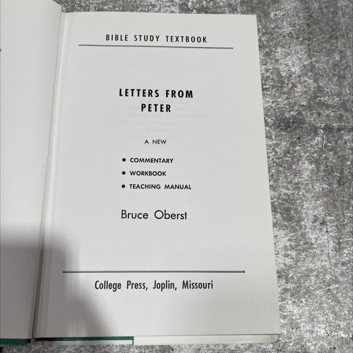 letters from peter a new commentary workbook teaching manual book, by bruce oberst, 1962 Hardcover image 2