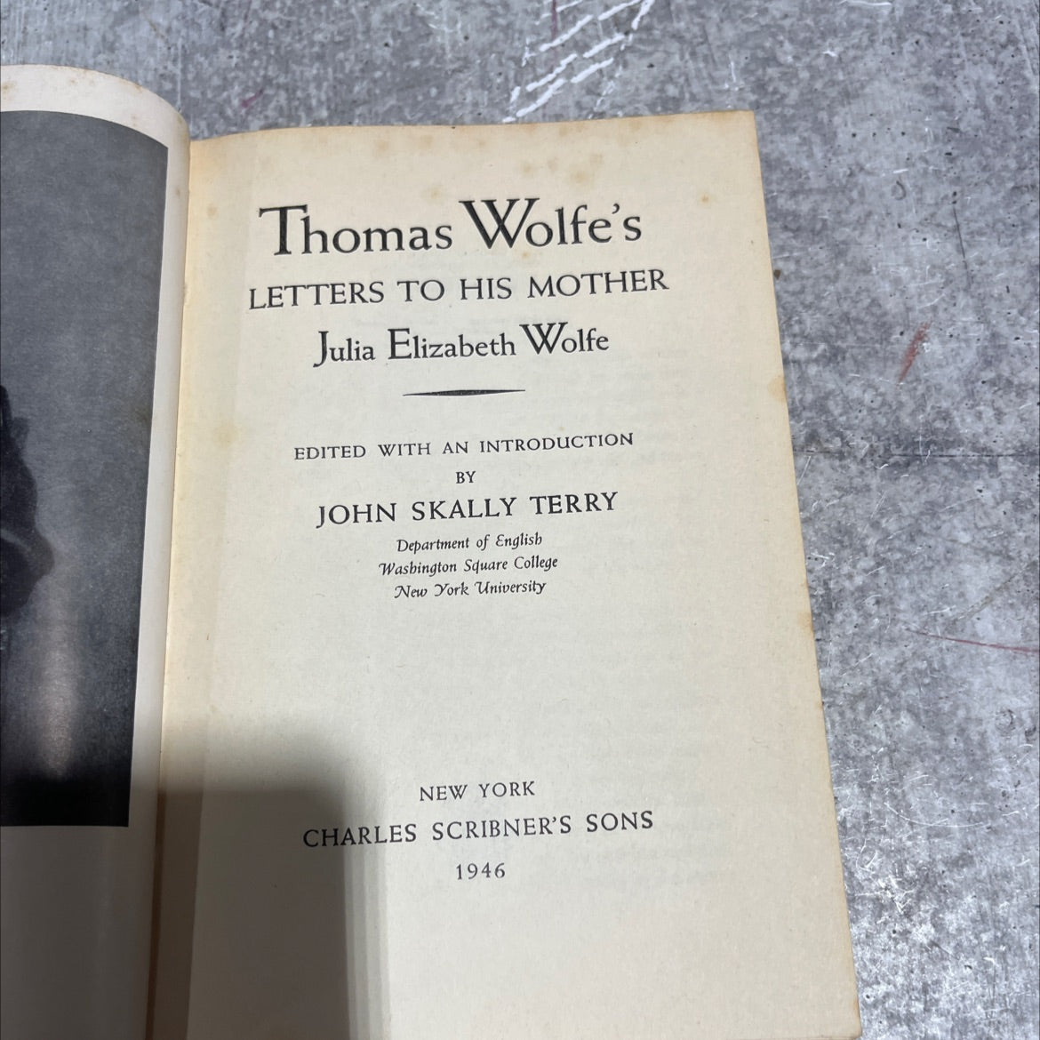 letters to his mother book, by thomas wolfe, 1946 Hardcover image 2