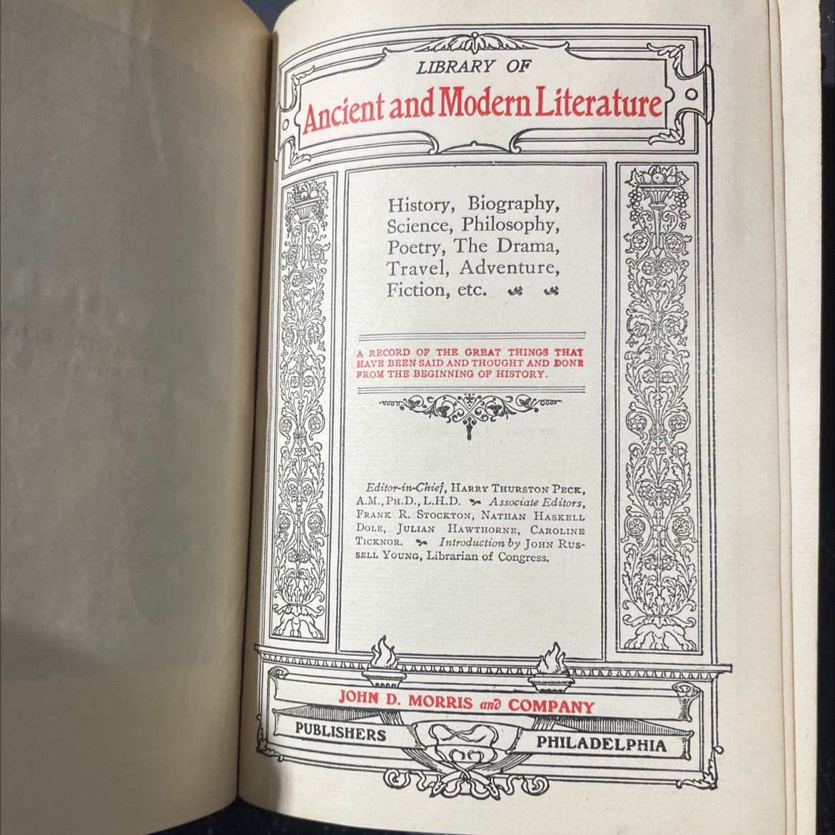 library of ancient and modern literature book, by harry thurston peck, 1901 Leather image 2