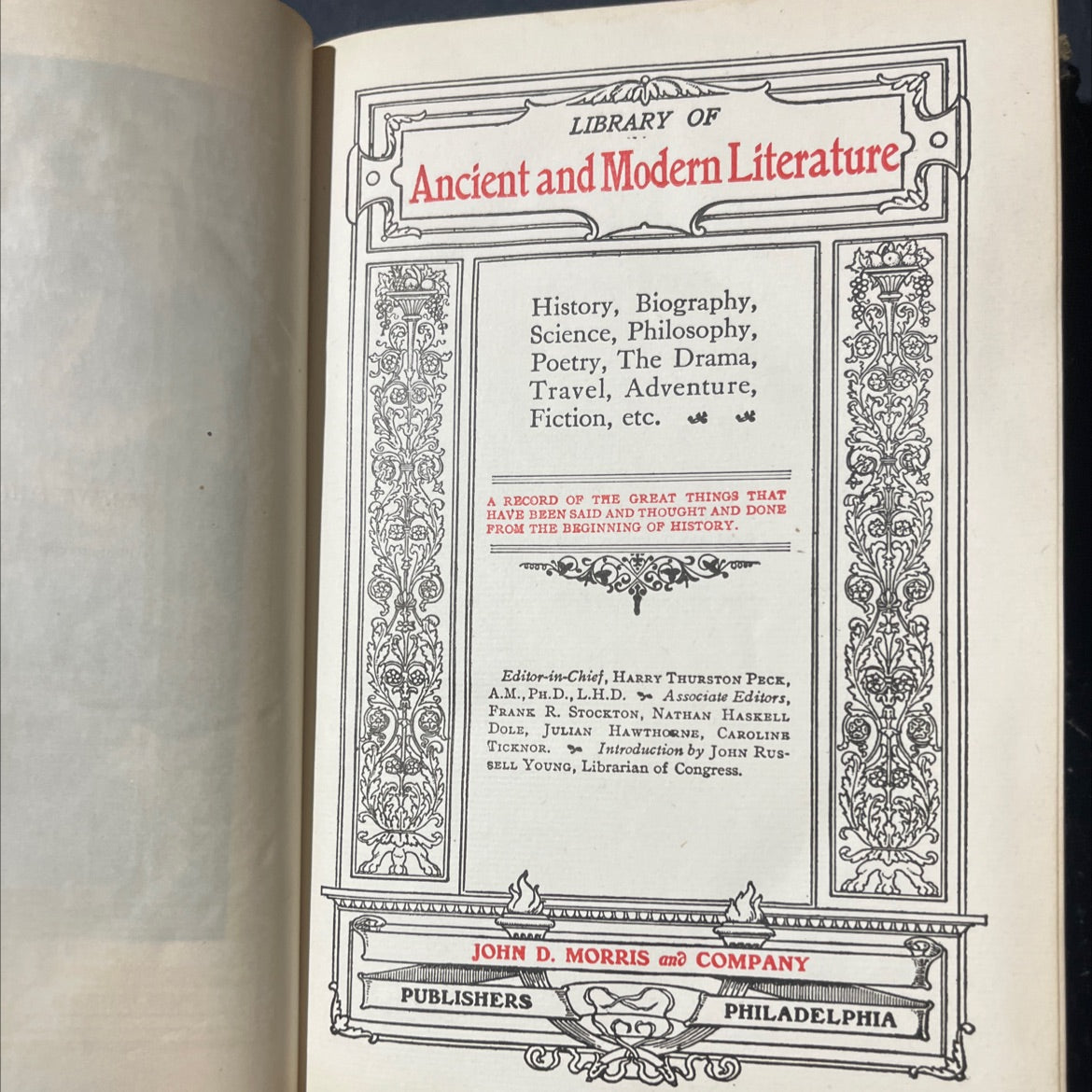 library of ancient and modern literature book, by Harry Thurston Peck, 1901 Leather image 2