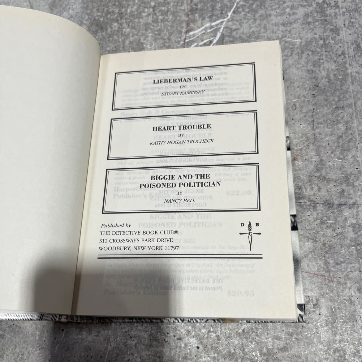 lieberman's law book, by stuart kaminsky, 1996 Hardcover image 2