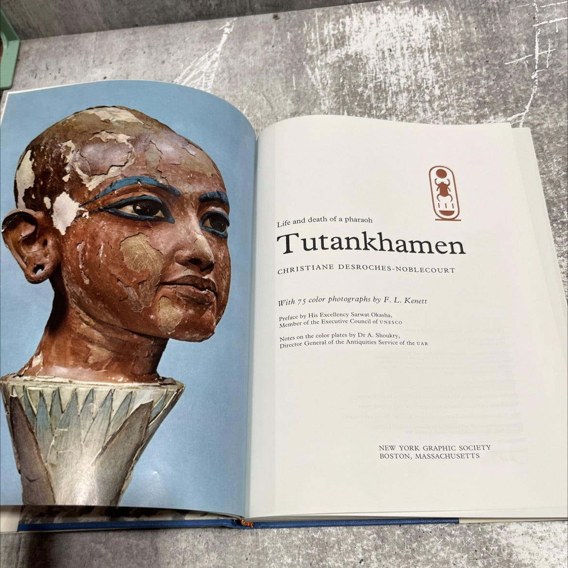 life and death of a pharaoh tutankhamen book, by christiane desroches-noblecourt, 1976 Hardcover image 2