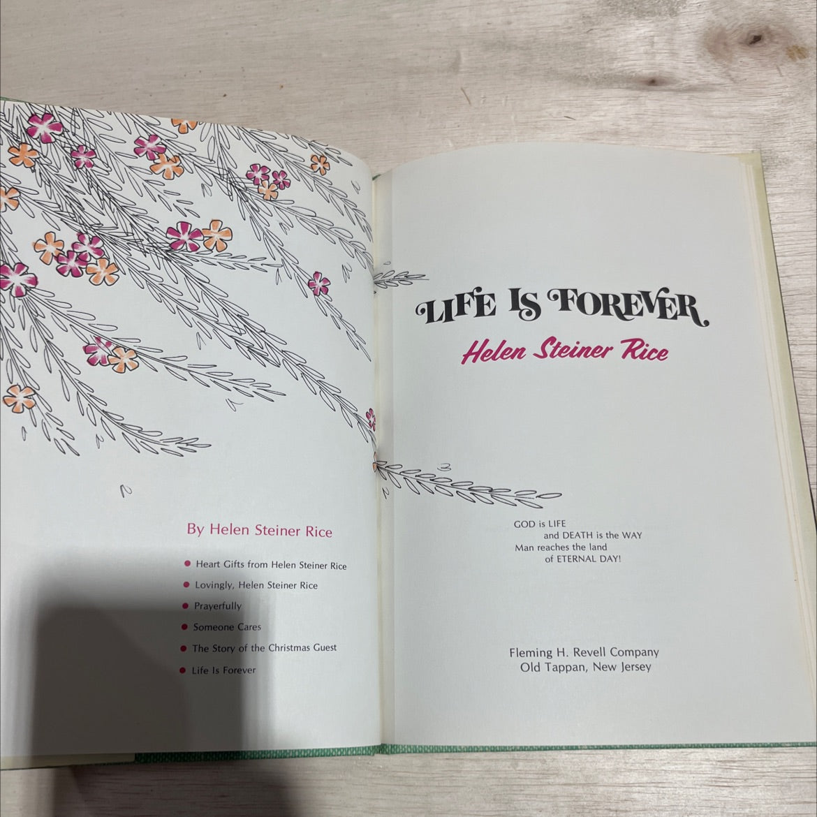 life is forever book, by Helen Steiner Rice, 1974 Hardcover image 2
