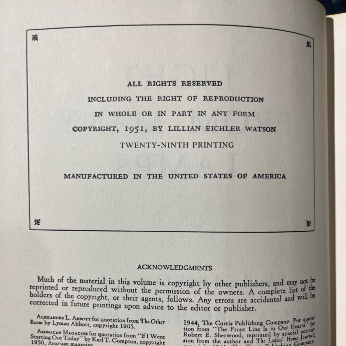 light from many lamps book, by lillian eichler watson, 1951 Hardcover image 3