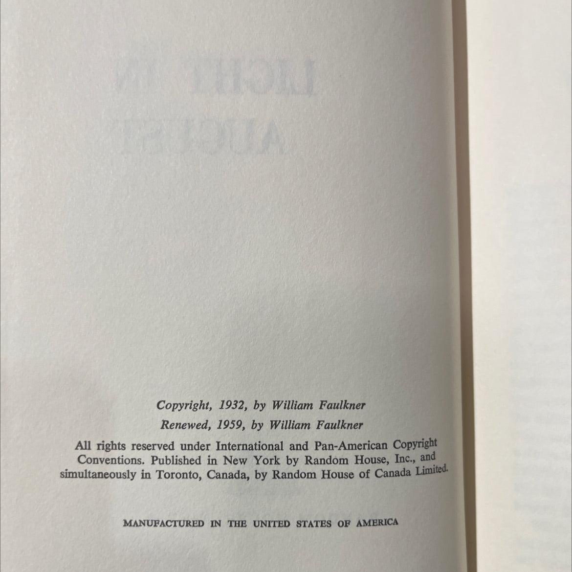 light in august book, by William Faulkner, 1959 Hardcover image 3