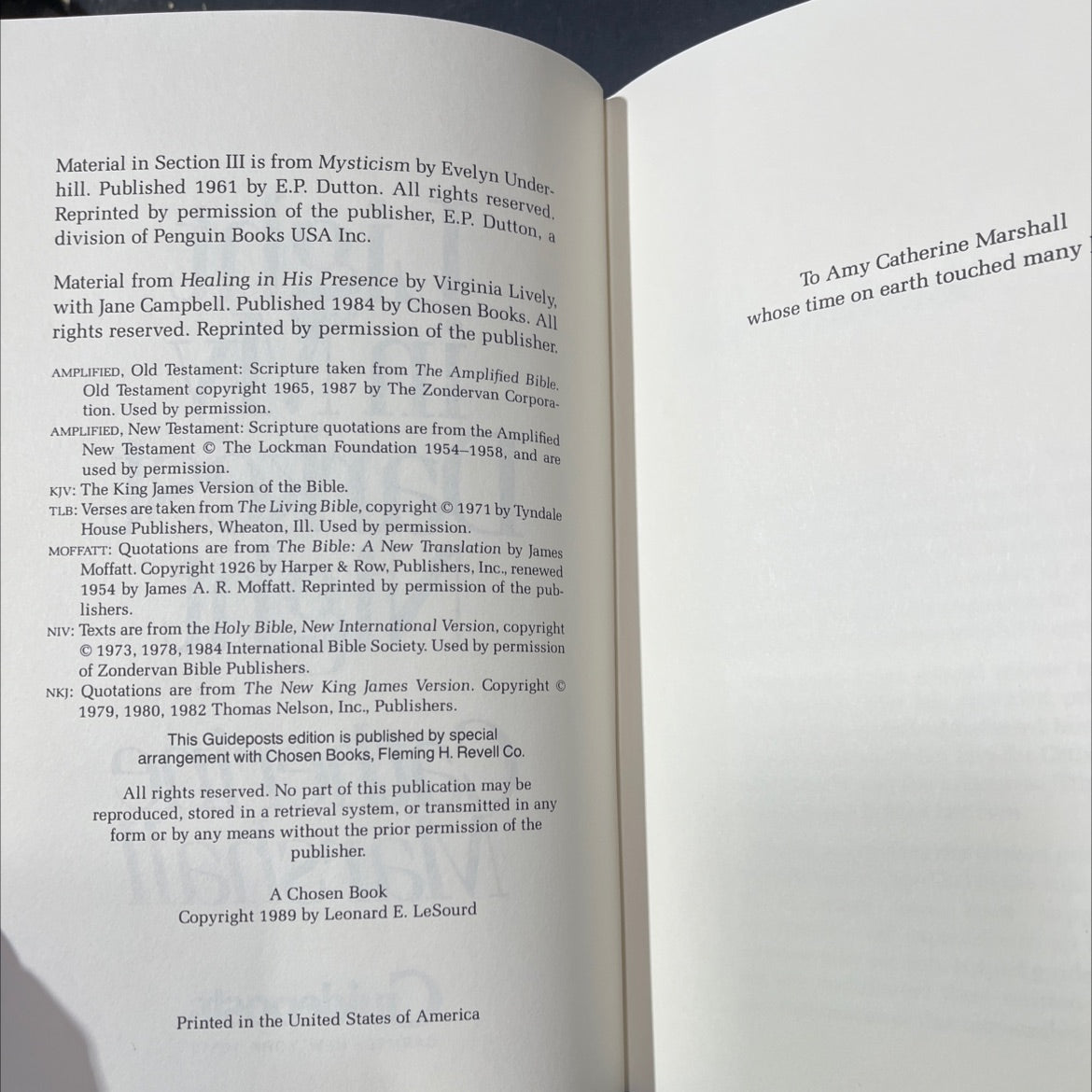 light in my darkest night book, by catherine marshall, 1989 Hardcover image 3
