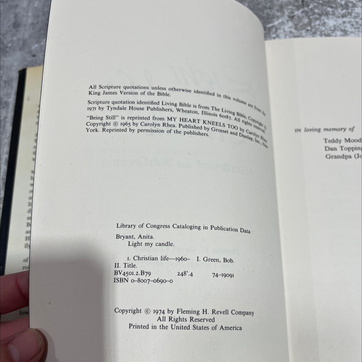light my candle book, by anita bryant and bob green, 1974 Hardcover image 3