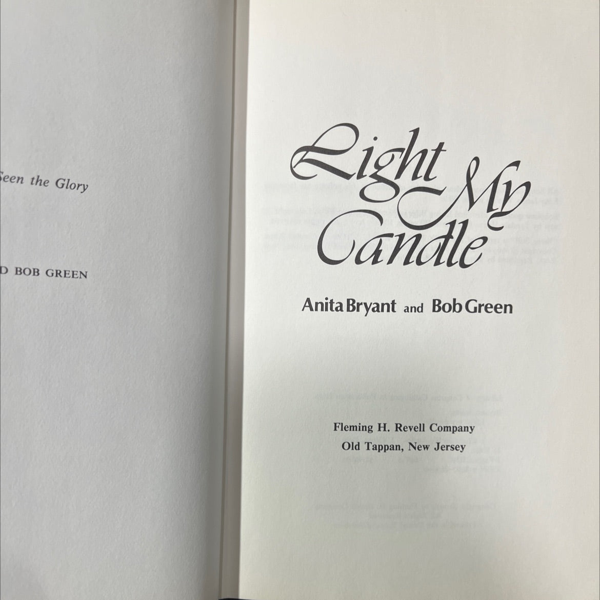light my candle book, by Anita Bryant and Bob Green, 1974 Hardcover image 2