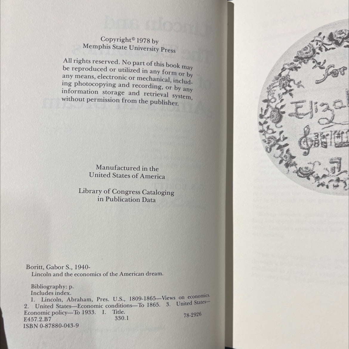 lincoln and the economics of the american dream book, by gabor s. boritt, 1978 Hardcover image 3