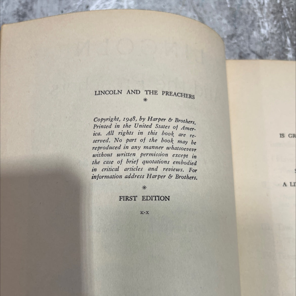 SIGNED lincoln and the preachers book, by edgar dewitt jones, 1948 Hardcover, First Edition, Vintage image 3