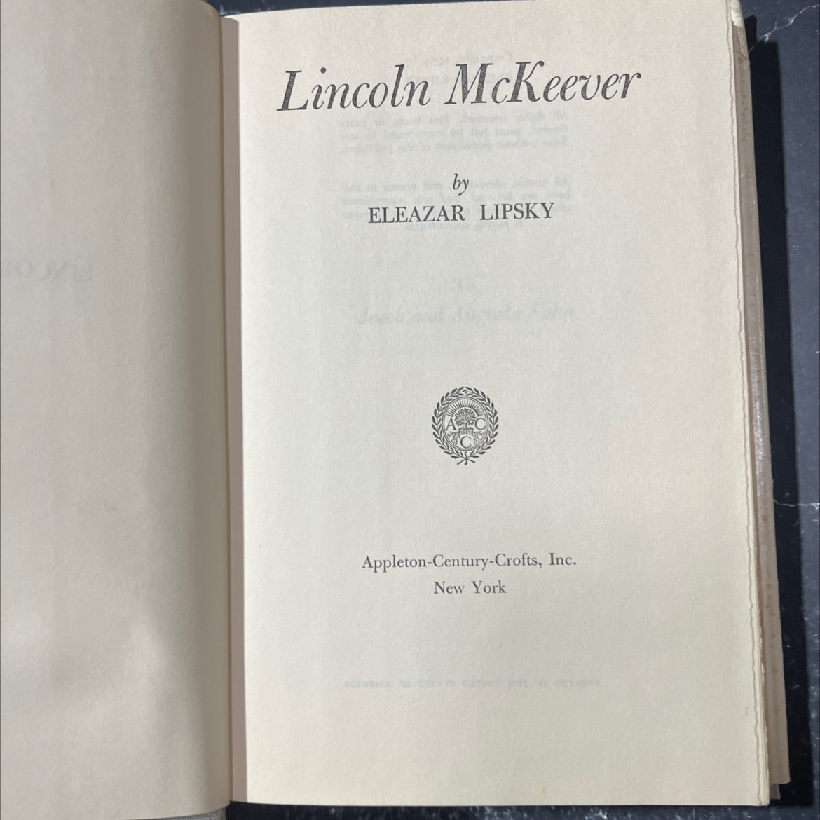 lincoln mckeever book, by eleazar lipsky, 1953 Hardcover image 2