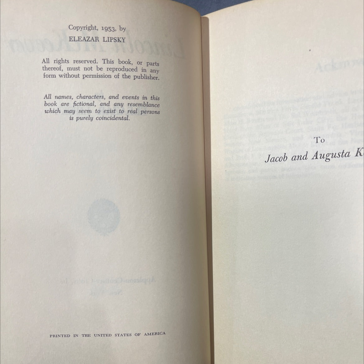lincoln mckeever book, by eleazar lipsky, 1953 Hardcover image 3