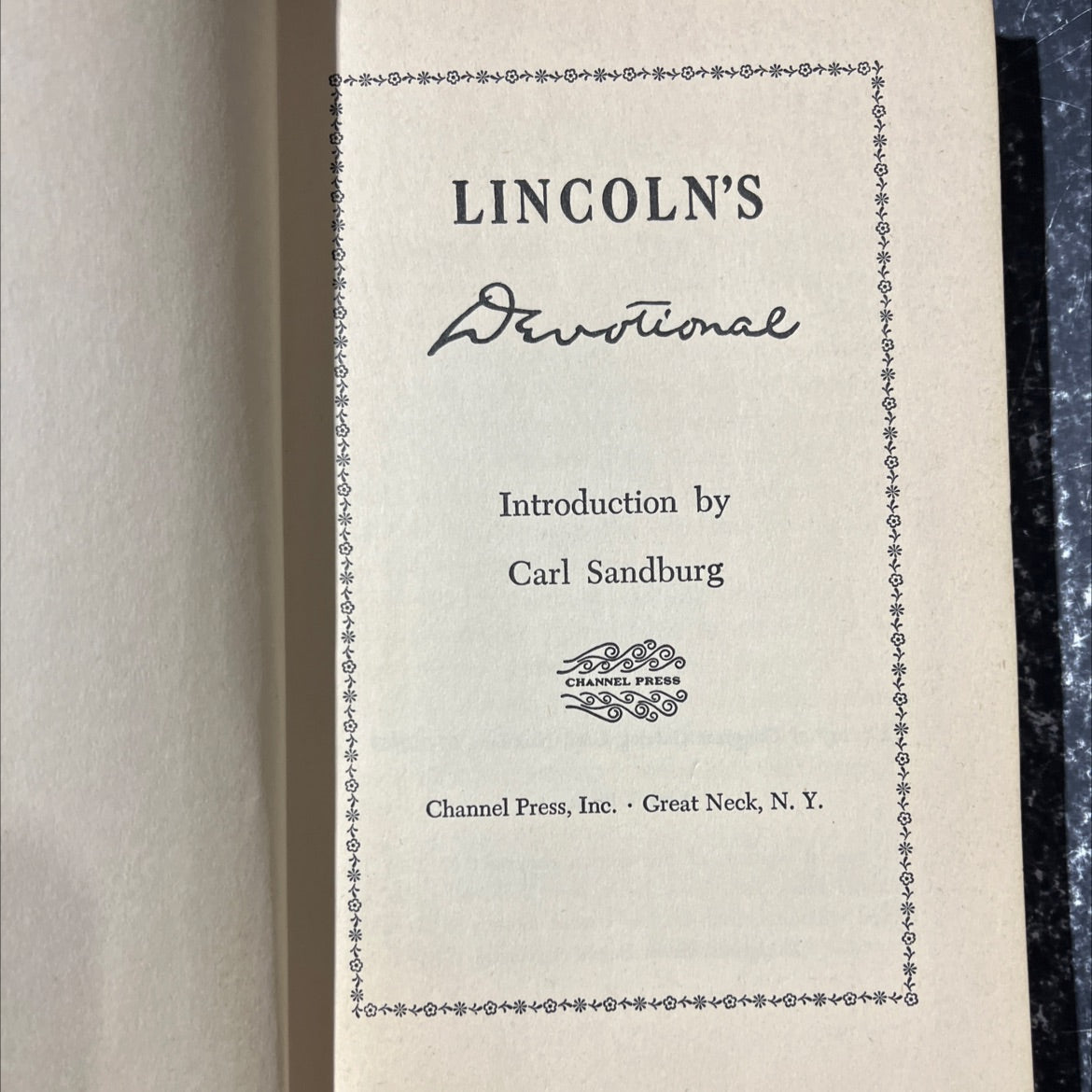 lincoln's devotional book, by unknown, 1957 Hardcover image 2