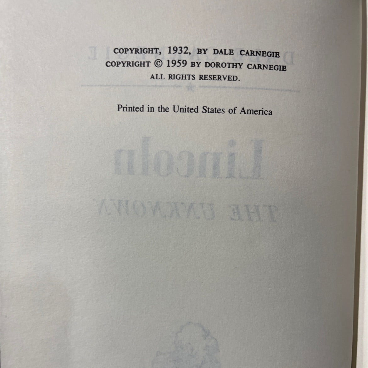 lincoln the unknown book, by dale carnegie, 1959 Hardcover image 3