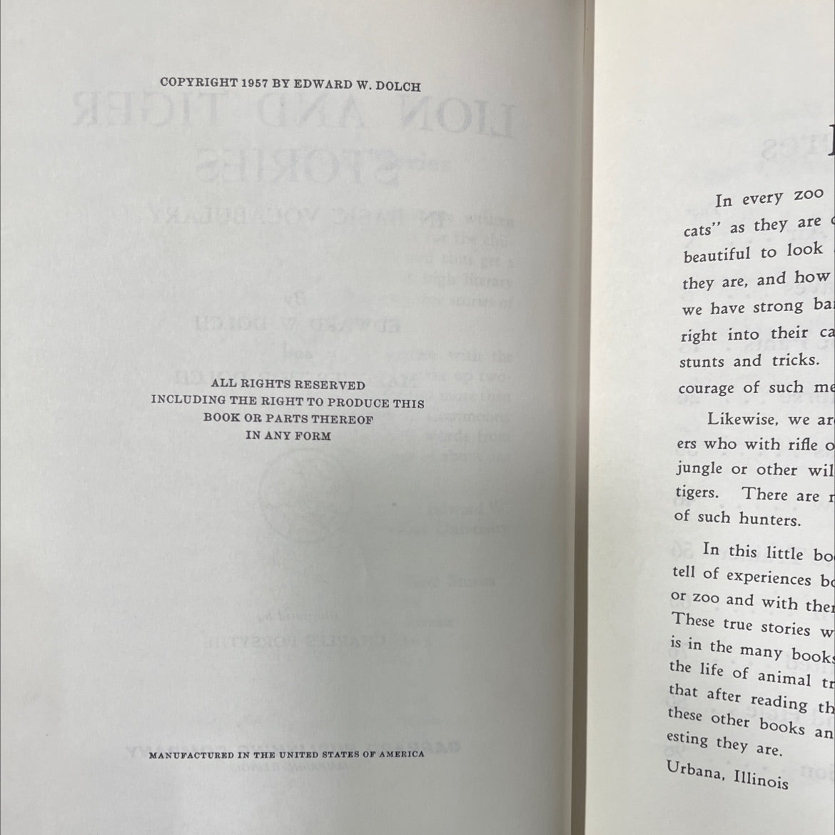 lion and tiger stories in basic vocabulary book, by edward w. dolch, marguerite p. dolch, 1957 Hardcover image 3