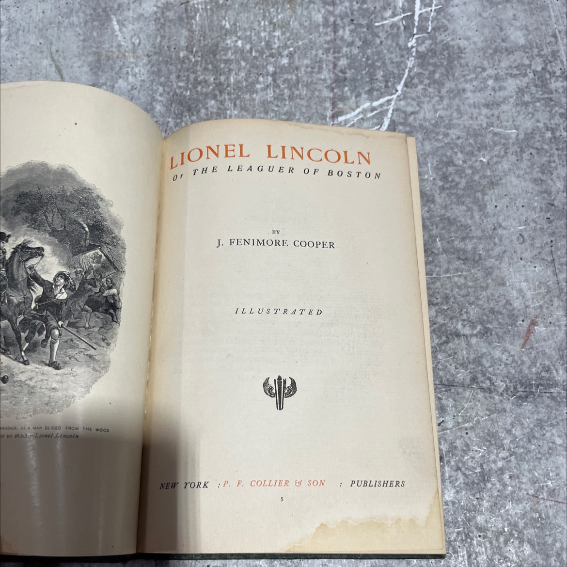 lionel lincoln or the leaguer of boston book, by j. fenimore cooper, unknown Hardcover image 2