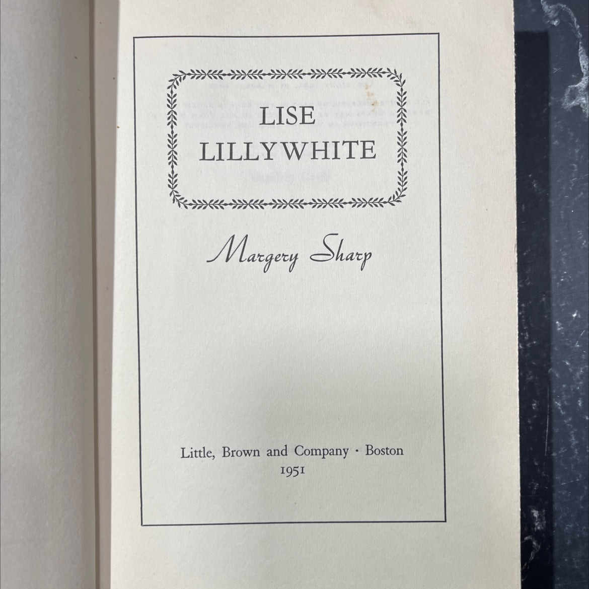lise lilly white book, by Margery Sharp, 1951 Hardcover image 2